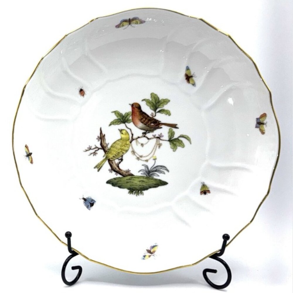 Herend Rothschild Bird Collection (RO) Shallow Serving Bowl Tray #1082 Hungary